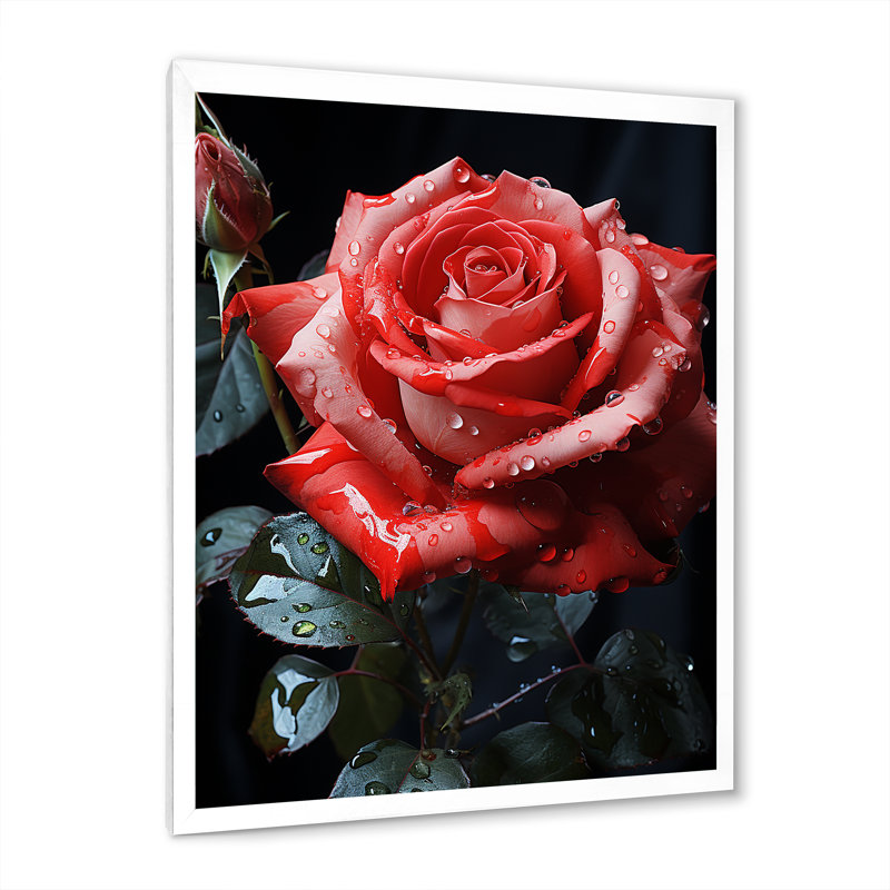 Vierge rouge, noir, rose, éternelle beauté III - impression, Cadre photo blanc, H 32 po x l 16 po x P 1 po