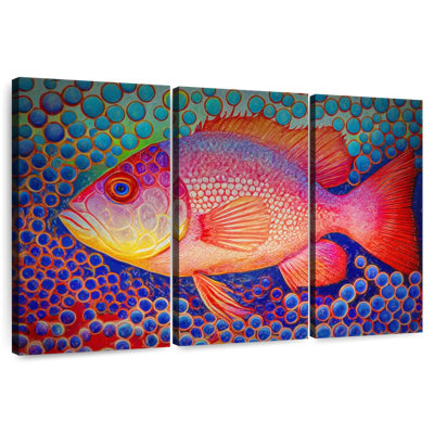 Red Snapper Fish And Abstract Bubbles