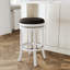 Tabouret de bar 30 po en blanc, siège en tissu gris anthracite, structure en bois franc robuste, pivotant à 360 °, rembourrage en mousse confortable, tabouret de comptoir ou de hauteur, blanc et gris anthracite, fabrication, mécanisme pivotant, convient à-2029927808
