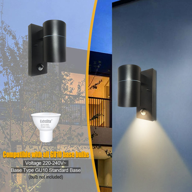 2 - Bulb Outdoor Sconce, Matte Black