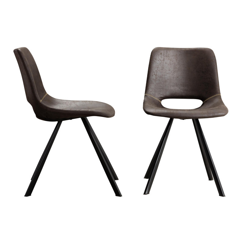 Chaucer Faux Leather Upholstered Dining Chair, Dark Brown