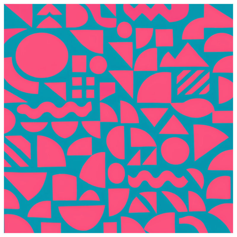 Housses de couette à formes géométriques rose et bleu sarcelle, King