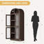 Bibliothèque arquée de style campagnard 71 po à 5 niveaux avec bibliothèque à 5 niveaux