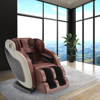 Fauteuil de massage inclinable électrique en similicuir