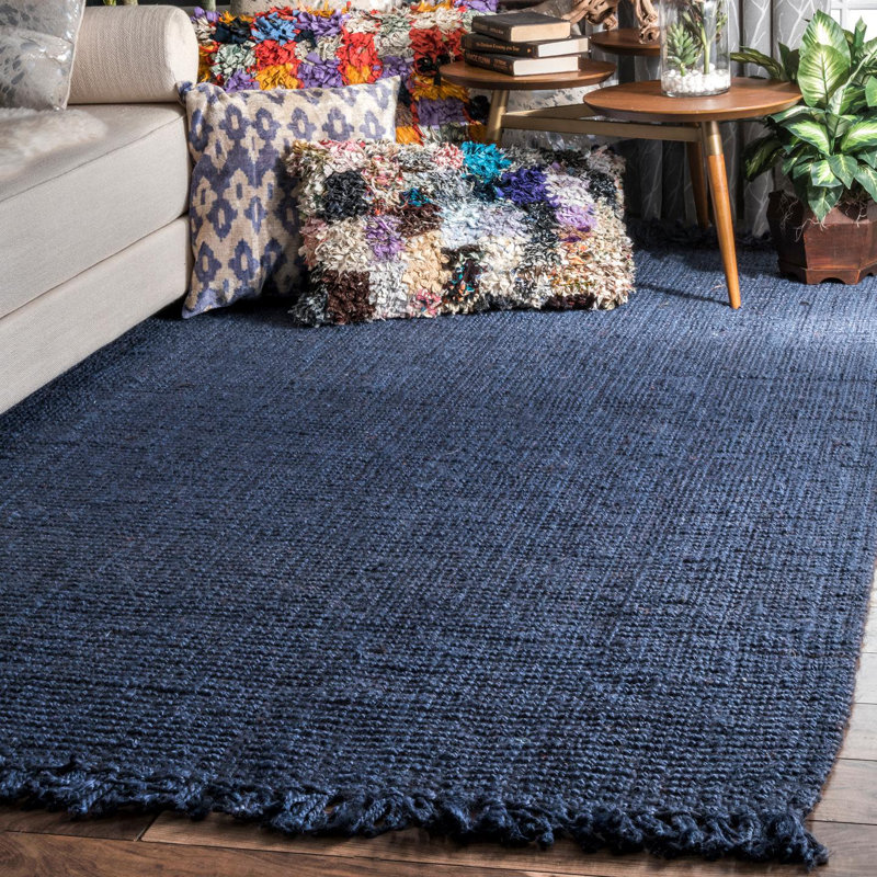 Solid Colour Jute / Sisal Hand Woven Area Rug, Rectangle 122 x 183cm