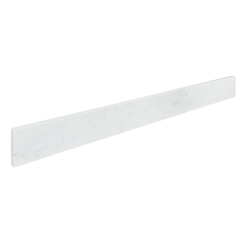 Dosseret de 42 po en pierre d'ingénierie blanche Carrara pour comptoir de meuble-lavabo