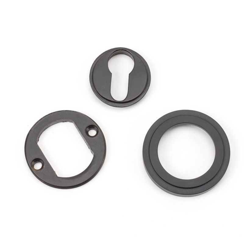 Euro Escutcheon Door Accessory, Aged Bronze