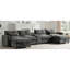 Canapé modulaire de 142 po avec repose-pieds et console de rangement mobile, porte-gobelet, siège large, canapé en U 6 places, canapé en chenille surdimensionné avec chargeur USB pour le salon, appartement, 2 couleurs-102384476