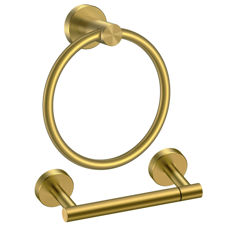 Ensemble de quincaillerie de salle de bain 2 pièces Celestine, Laiton brossé