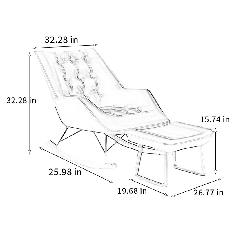 Chaise berçante luxueuse en bois massif clair
