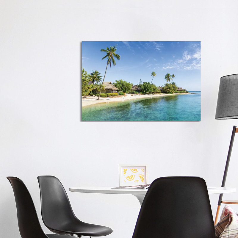 Tropical Beach On Moorea, French Polynesia by Jan Becke - Wrapped Canvas Print, 101.6 cm H x 66.04 cm W