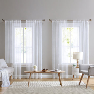 Solid Sheer Rod Pocket Curtain Panels