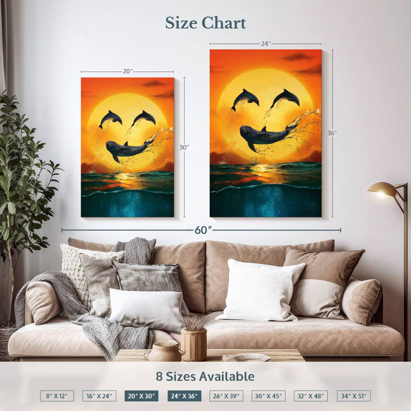 Brampt Dolphin Emoji, 36" H x 24" W