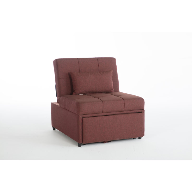 Canapé-lit simple Demoris, Polyester brun
