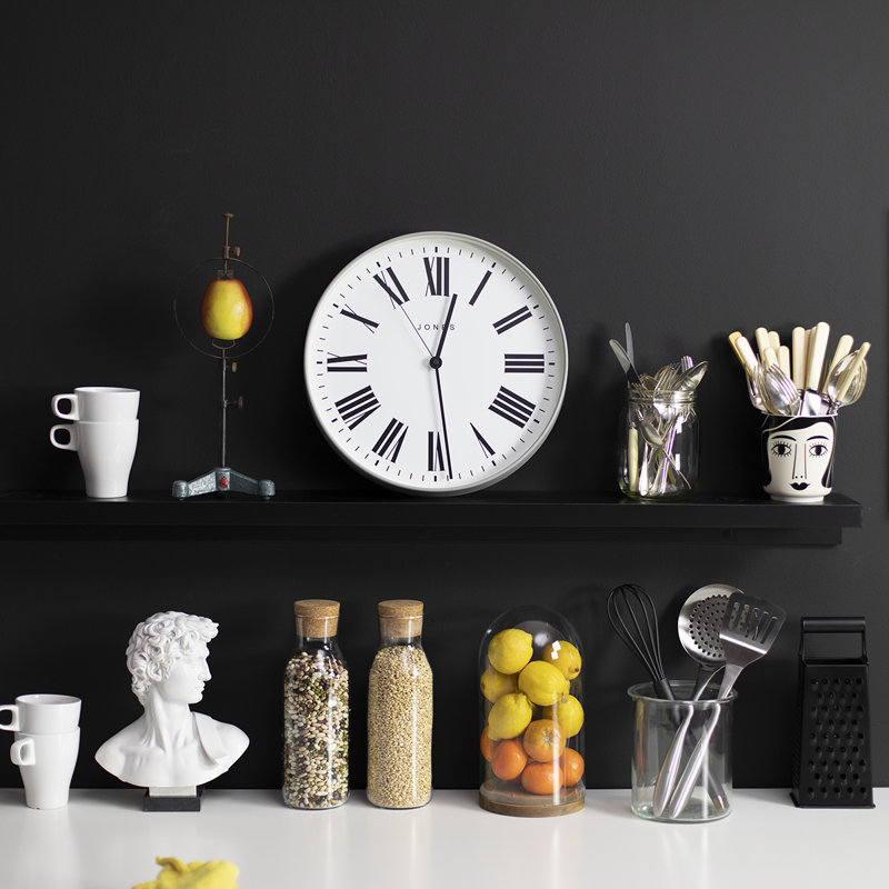 MAGAZINE (ROMAN) Acrylic Wall Clock, Grey