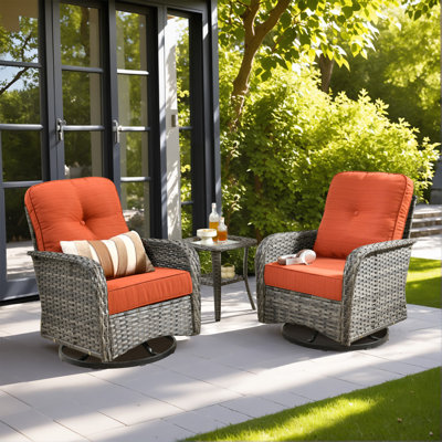  Chaise berçante pivotante avec coussins et table d'appoint Jordanlee