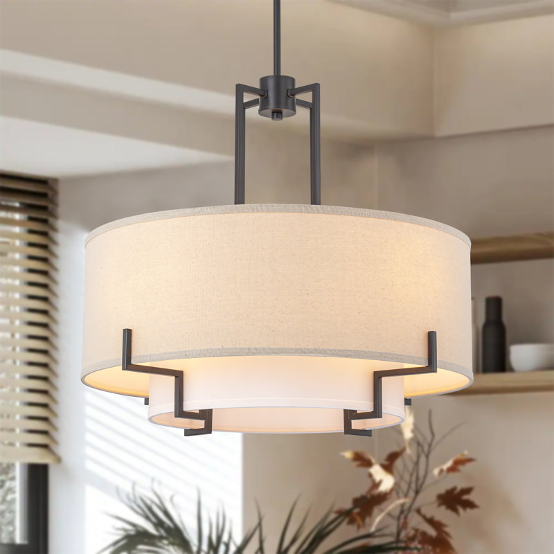 Lustre suspendu pour îlot de cuisine 4 lumières Calmere