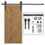 6.6FT Sliding Barn Door Hardware Kit Barn Door Track Kit Brown