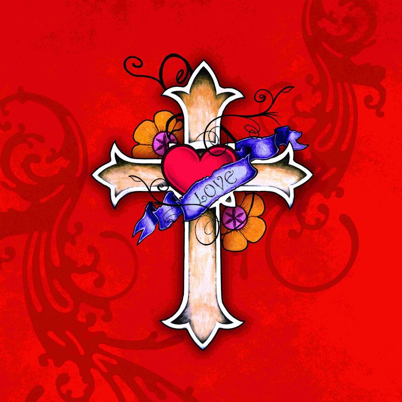 Impression sur toile tendue, "Croix", L 20 po x H 20 po