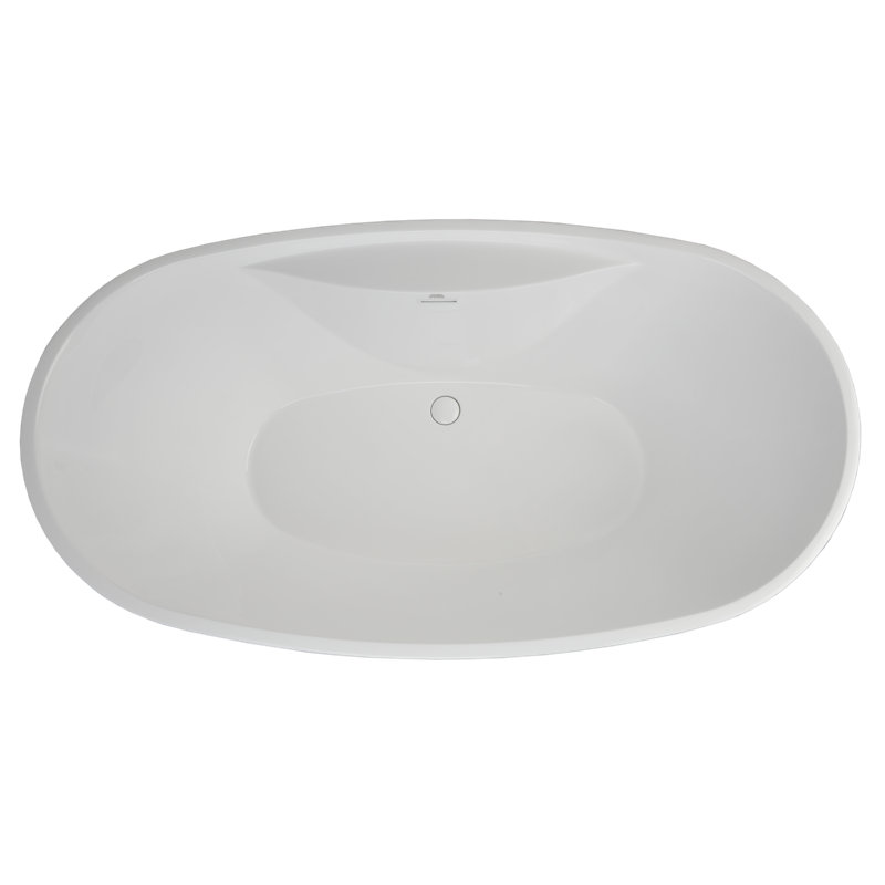66" x 36" Freestanding Air Solid Surface Bathtub, Matte White