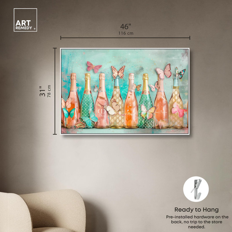 Art Remedy, toile d'art Barcart, H 31 po x l 46 po, Cadre flottant blanc