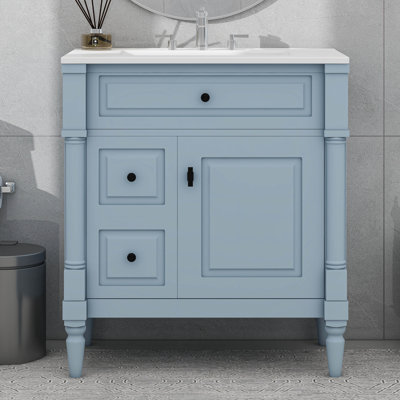 Meuble-lavabo 30 po avec lavabo, tiroir rabattable et tablette réglable