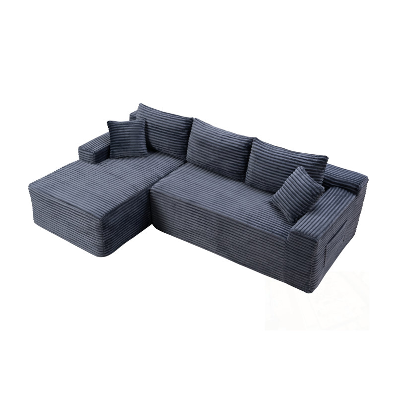 Cloud Modular Sectional Sofa Couch with L-Shape Chaise, Gray