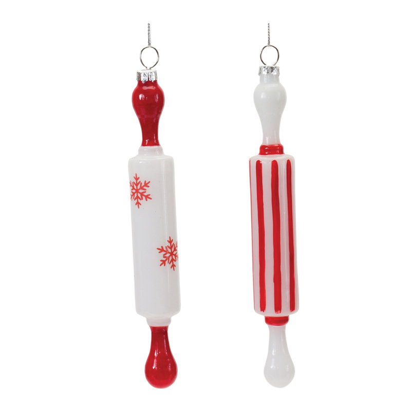 7.5'' Glass Candy Canes Holiday Shaped Ornament