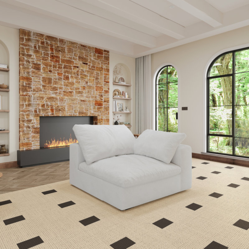 " oversized cloud modular sofa | 3-seater down-filled comfort | minimalist wide deep seat | living room couch