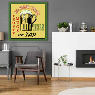 «Tap-bière» par Jean Plout, art mural en verre acrylique, 36 po x 36 po