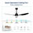 52 Inch Black Ceiling Fan with Lights, Quiet DC Motor 3 ABS Blades Reversible Ceiling Fan with Remote Control, 6 Speed Indoor Ceiling Fan for Living Room Bedroom Office-122097401