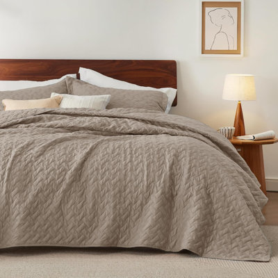 Quilts Lightweight Bedspreads with Basket Weave Pattern, Soft Quilt Bedding Set, Hazel Comforter Set Coverlet