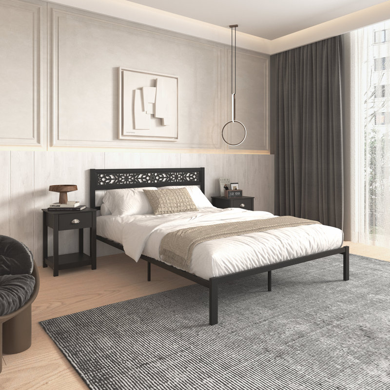 3 - Pieces Full / Double Bedroom Set in Black