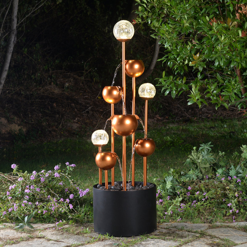 Hand Crafted Weather Resistant Floor Fountain with Light