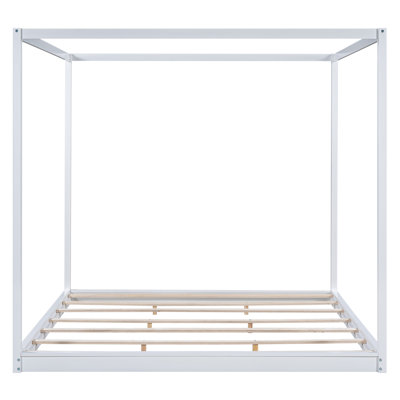 King Size Canopy Platform Bed With Support Legs