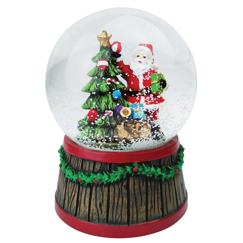 Boule à neige musicale 4 "Père Noël et arbre