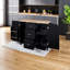 Chariot de cuisine avec plateau en bois manufacturé Rosinda-1365708090
