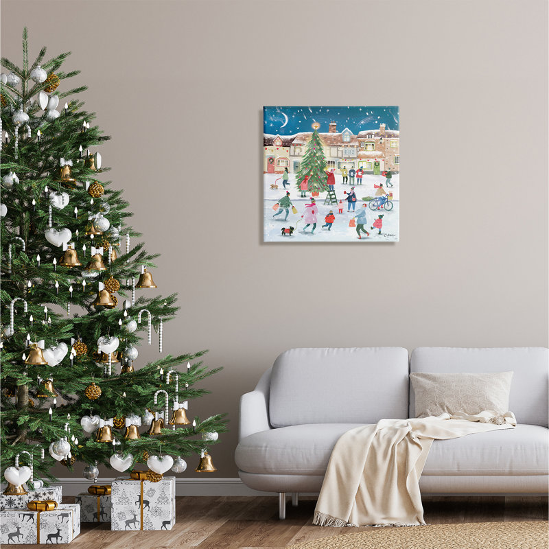 «Christmas Tree Town Scene» sur toile, H 24 po x l 24 po x P 1,5 po