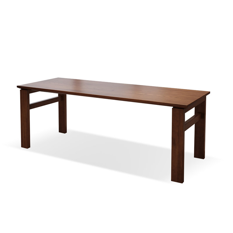 Bureau rectangulaire en bois massif brun noisette, H 29,53 po x l 70,87 po x P 23,62 po