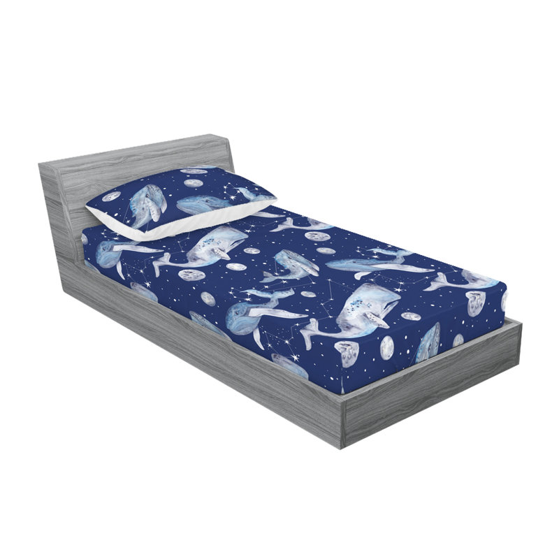 Ensemble de taies décoratives 2 pièces Ambesonne, Ensemble de draps pour lit simple TG avec 1 taie d