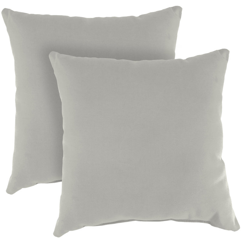 Sunbrella Outdoor Throw Pillow, Canvas Granite Sunbrella® Canvas, 16" H x 16" W