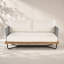 Ensemble de causeuse et de table en bois d'acacia tissé Lucca, beige, durable et élégant