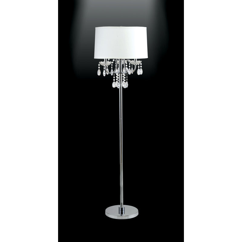 Muldowney 62.5'' Silver Traditional Floor Lamp, White