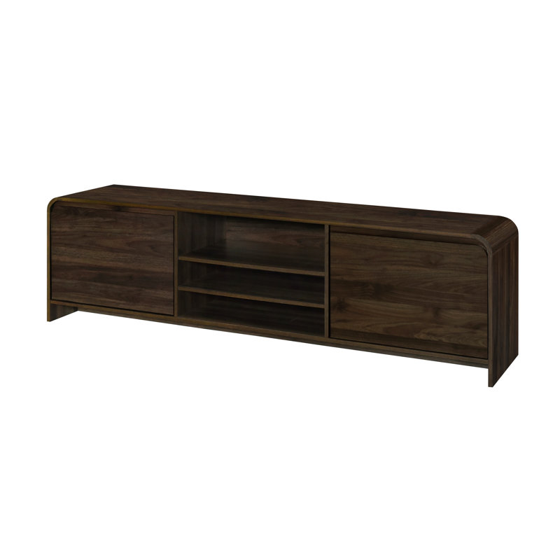 Meuble télé Maria, 2 tiroirs et tablettes, bois 71 po Maria, Bois brun