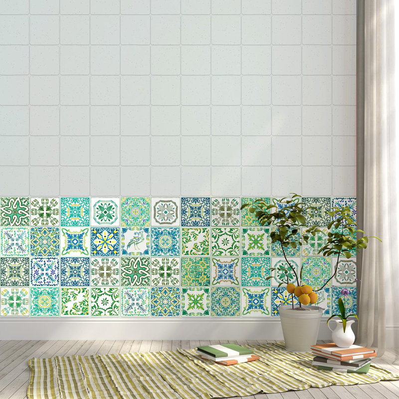 Carreau de terrain pelez et collez en PVC 4 po x 4 po Turkish