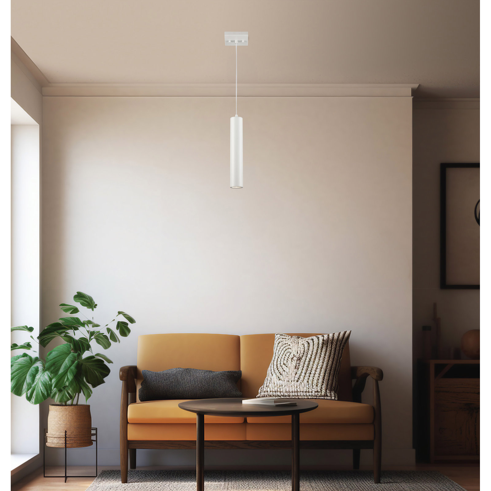 Single Light Glass Pendant, White