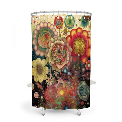 Mohanned Fantasy Floral Single Shower Curtain