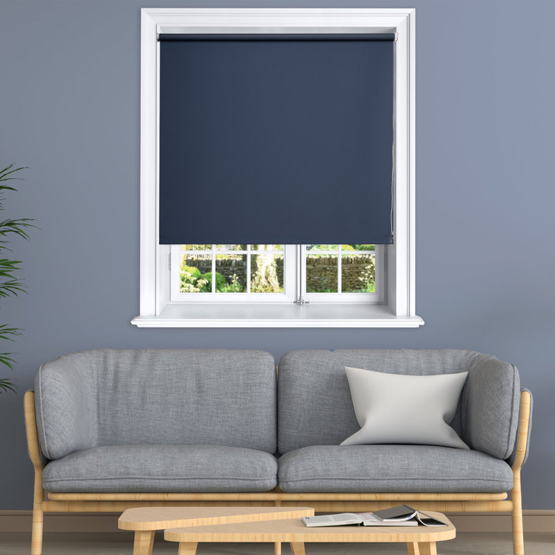 Roller Blind, Navy, 60cm W x 160cm L
