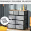 Commode de rangement 9 tiroirs: chêne et gris pour la chambre à coucher, le couloir. Rangement spacieux, pliable, coffre-fort avec tiroirs de base. Organisateur: couloir, placard. Bacs en tissu Easy Pull, coffre-fort, structure en acier
