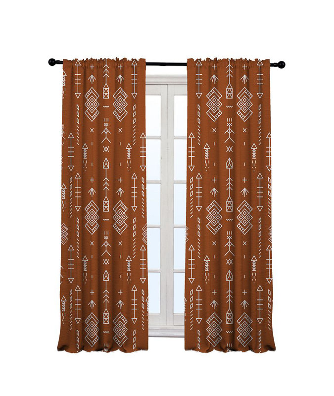 Anjelita Blackout Curtain Single Panel, 140cm Width x 200cm Drop, Brick